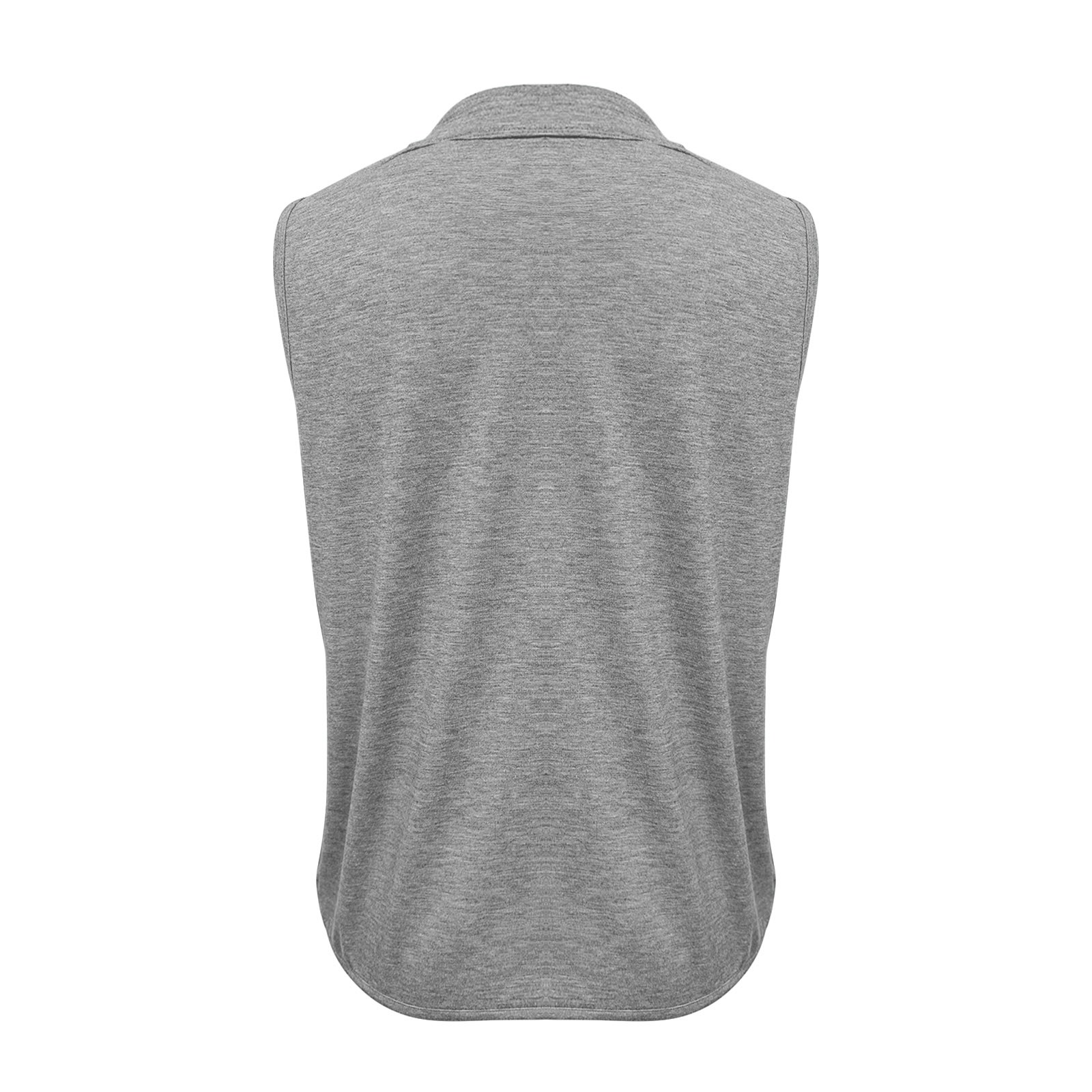 thumbnail image 5 of Top sin mangas con cuello en V y pliegues para mujer, poliéster-spandex, tallas S-XXL, elegante/casual, bloques de color, 5 of 5